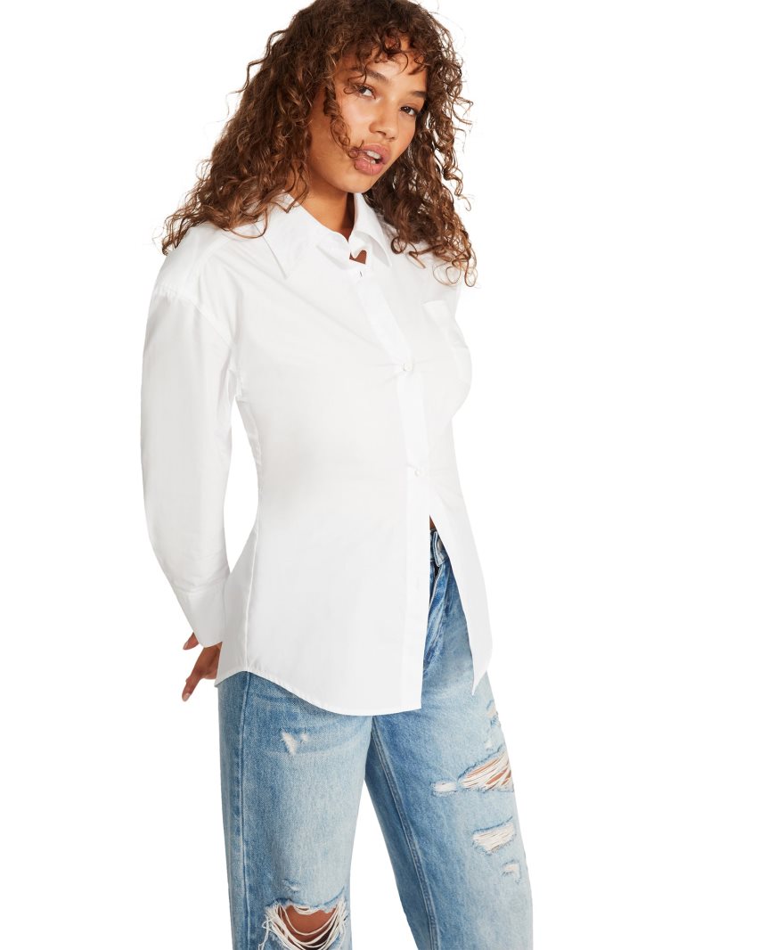 White Steve Madden Nadia Women's Shirts | PH 8419HES